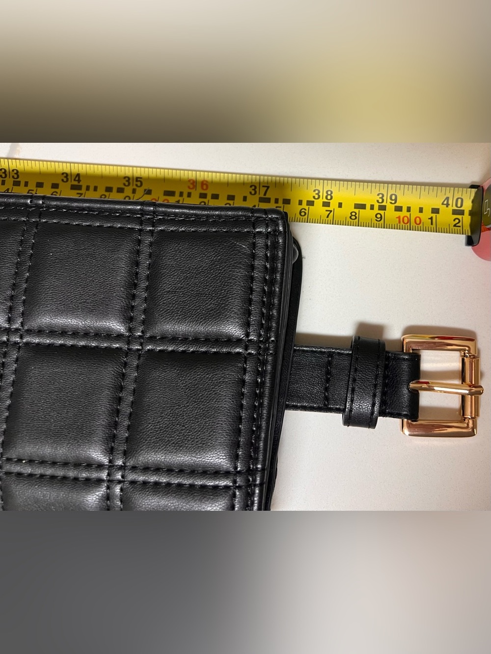 Steve Madden Black Quilted Crossbody Belt Bag - Picture 2 of 2